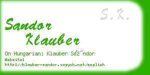 sandor klauber business card